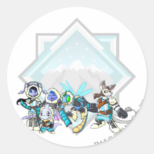 Gruppe Team-Fehlerberge Runder Aufkleber