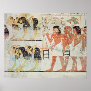 Gruppe Trauernde im Trauerzug Poster