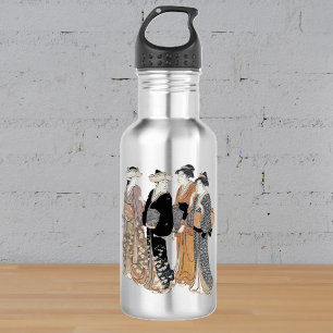 Gruppe Vintager japanischer Geisha-Frauen Edelstahlflasche