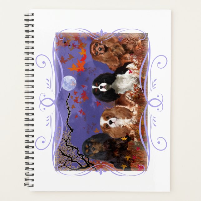 Gruppe von 4 King Charles Cavalier Spaniels Planer (Vorderseite)