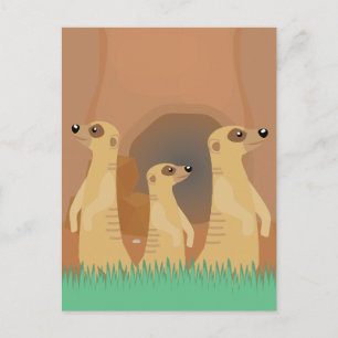 Gruppe von Erdmännchen Postkarte