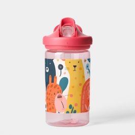 Gruppe von farbenfrohen imaginären Tieren Trinkflasche