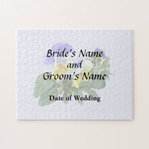 Gruppe von gelben und Lila Stiefmütterchen Hochzei Puzzle