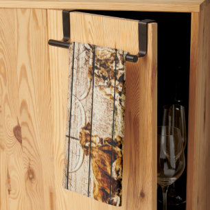 Gruppe von Langhaarn, die in felsenfestem Holz leb Geschirrtuch