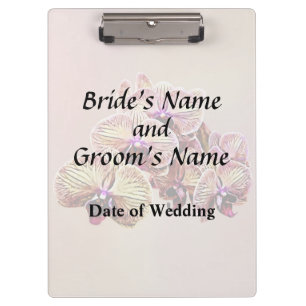 Gruppe von Phalaenopsis Orchids Hochzeitsprodukten Klemmbrett
