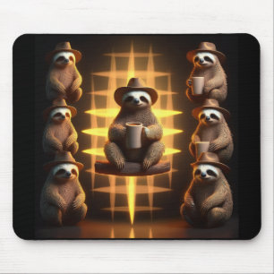 Gruppe von Schlägern, die Kaffee trinken Mousepad