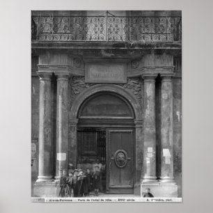 Gruppe von Schülern, die das Hotel de Ville verlas Poster