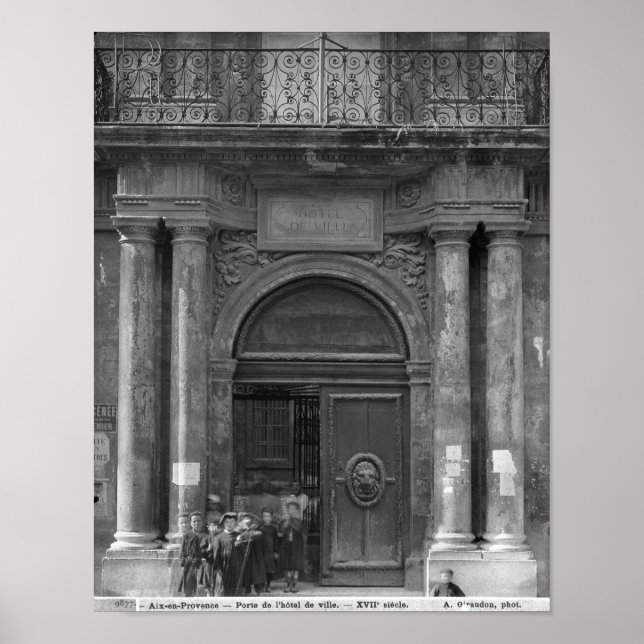 Gruppe von Schülern, die das Hotel de Ville verlas Poster (Vorne)