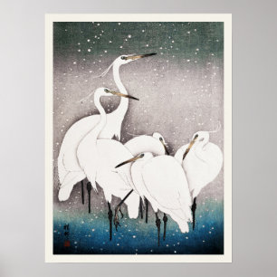 Gruppe von Silberreihern Ohara Koson Japanischer V Poster