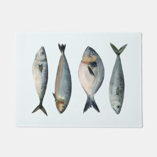 Gruppe von vier Fischen Fußmatte