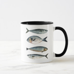 Gruppe von vier Fischen Tasse