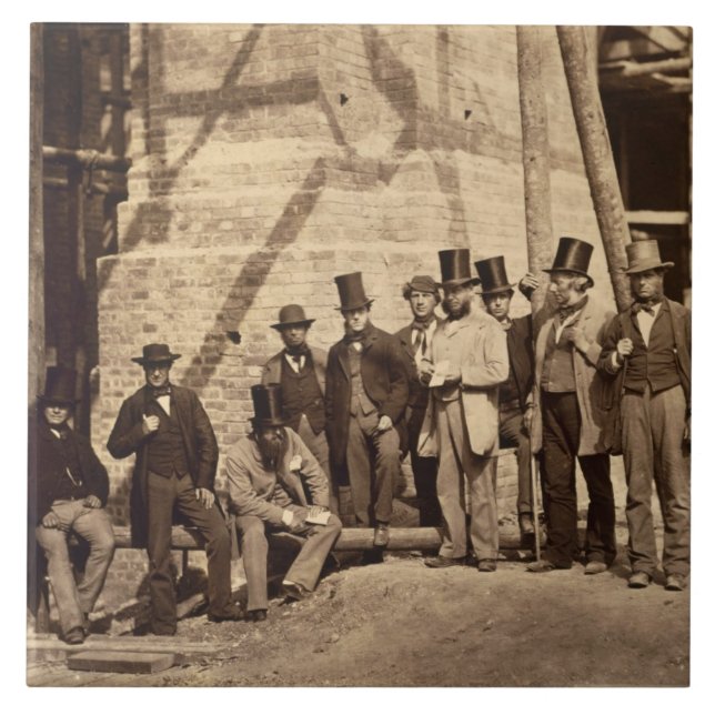 Gruppe Vorarbeiter, 1862 (Foto) Fliese (Vorderseite)