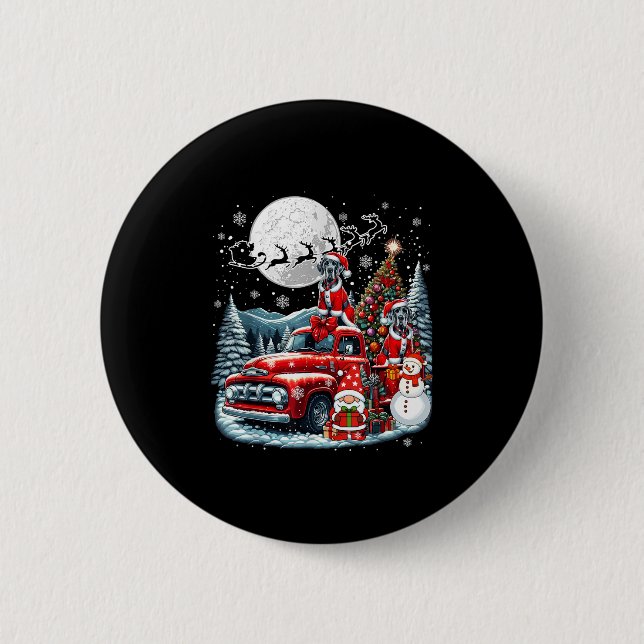 Gruppe Xmas Gnome Snowman Santa Great Danen auf Ck Button (Vorderseite)