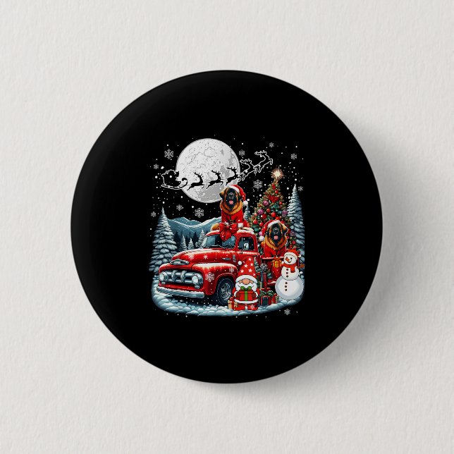 Gruppe Xmas Gnome Snowman Santa Leonbergers auf Ck Button (Vorderseite)