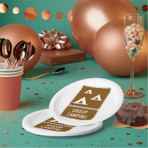 Gruppen-Camping-Schild Pappteller