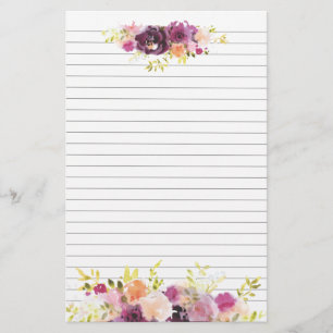 Gruppen der lila Blumen Spitze und Unterseite Briefpapier