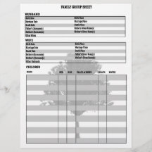 Gruppenblatt für Stammbaum