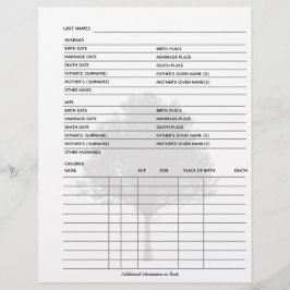 Gruppenblatt für Stammbaum