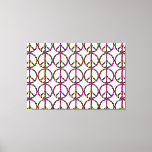 GRUPPENFLORALFRIEDENSSIGNAL LEINWANDDRUCK