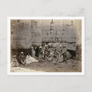 Gruppenfoto in der Hall of Columns, Karnak, T Postkarte