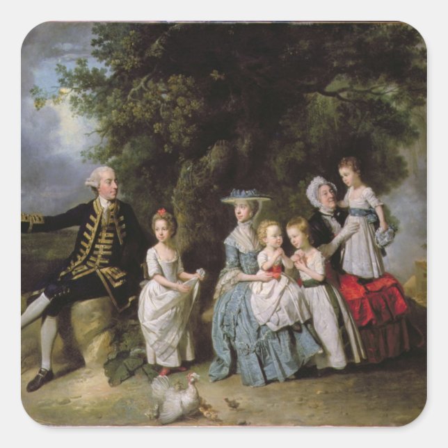 Gruppenportrait der Familie Colmore Quadratischer Aufkleber (Vorderseite)