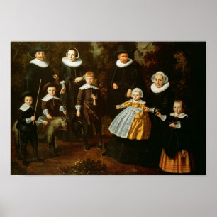 Gruppenportrait von drei Generationen Poster