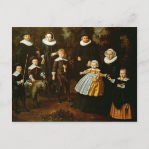 Gruppenportrait von drei Generationen Postkarte