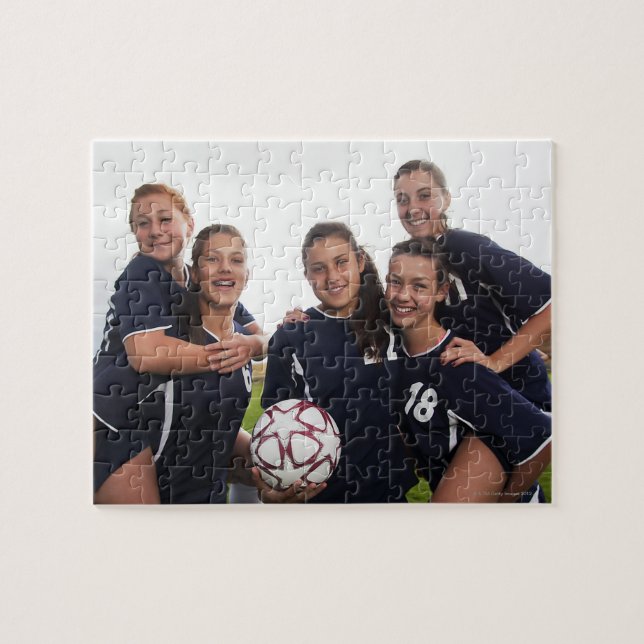 Gruppenporträt Jugendlicher-Fußballspieler Puzzle (Horizontal)