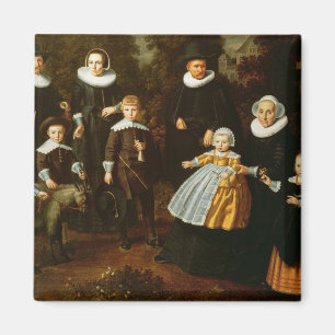 Gruppenporträt von drei Generationen a Magnet