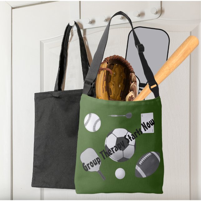 Gruppentherapie beginnt jetzt mit grüner Schwarzty Tragetaschen Mit Langen Trägern (Von Creator hochgeladen)