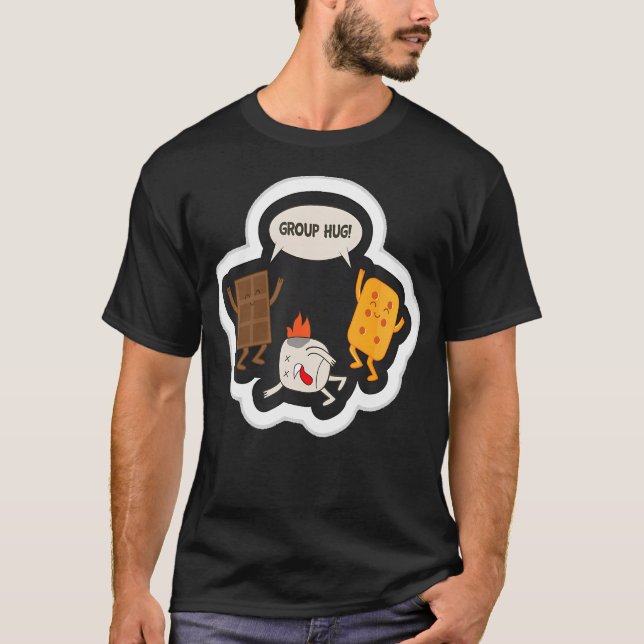Gruppenumarmung Lustige Smores Schokolade Marshmal T-Shirt (Vorderseite)
