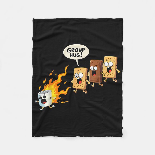 Gruppenumarmung Marshmallow Lagerfeuer Smores Lust Fleecedecke (Vorderseite)