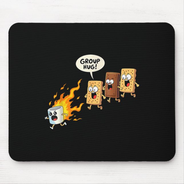 Gruppenumarmung Marshmallow Lagerfeuer Smores Lust Mousepad (Vorne)