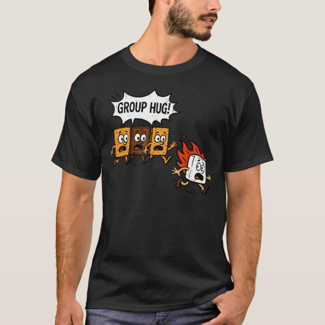Gruppenumarmung Marshmallow Lustiges Lagerfeuer Sm T-Shirt (Vorderseite)
