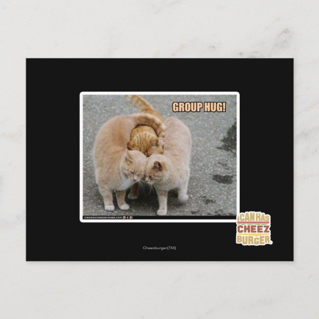 Gruppenumarmung Postkarte (Vorderseite)