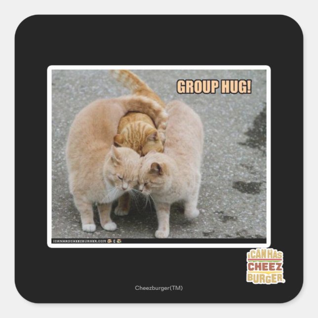Gruppenumarmung Quadratischer Aufkleber (Vorderseite)