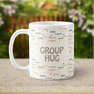 Gruppenumarmung von mehreren 3-4 Namen zum bessere Kaffeetasse