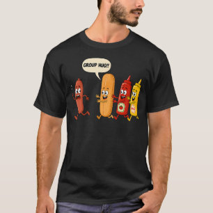 Gruppenumarmung Wurst Brötchen Ketchup Senf Lustig T-Shirt