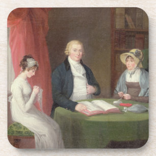 Gruppieren Sie Porträt an einem zeichnenden Untersetzer