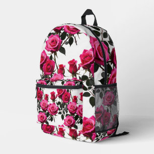 Gruppierte rote und rosa Rosen auf einem krassen W Bedruckter Rucksack