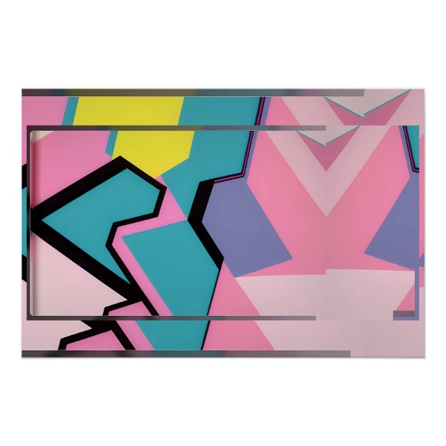 Gruppiertes Memphis-Design Poster (Vorderseite)