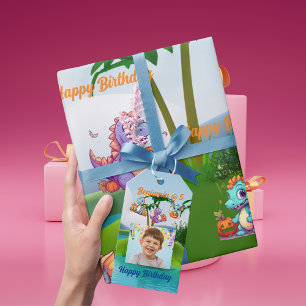 Grusel-Baby-Dino-Geschenkkarte für Kinder-Geburtst Geschenkanhänger