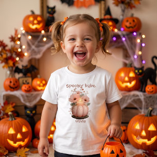 Grusel-Baby-Kürbis für Mädchen Baby T-shirt