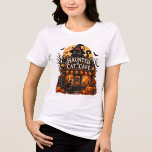 Grusel-Cat-Cafe Schwarze Katze Halloween Spukig Vi Tri-Blend Shirt