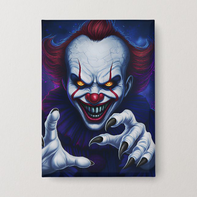 Grusel-Clown-Abzeichen Button (Vorderseite)