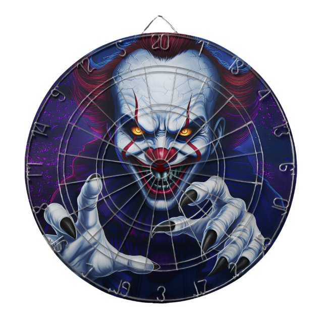 Grusel-Clown-Dartboard Dartscheibe (vorne)