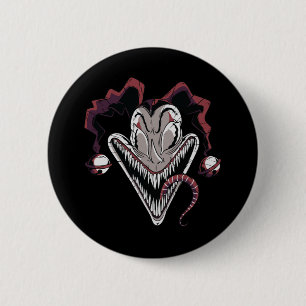 Grusel-Clown-Gesicht Halloween-Design Button