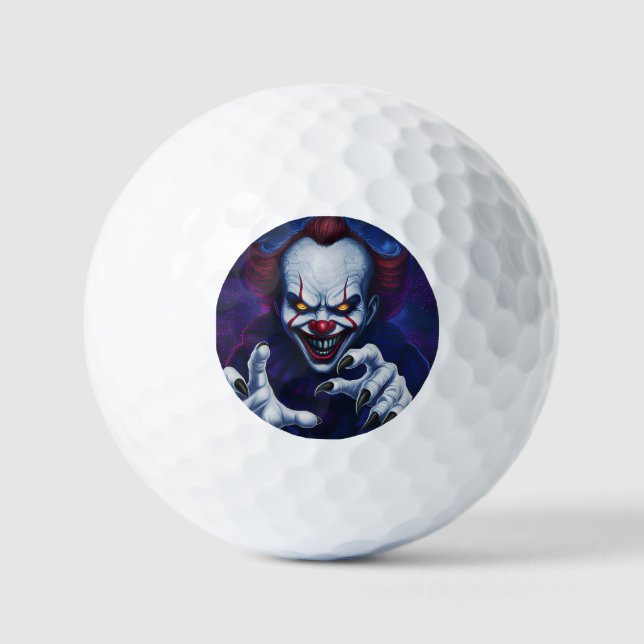 Grusel-Clown-Golfbälle Golfball (Vorderseite)