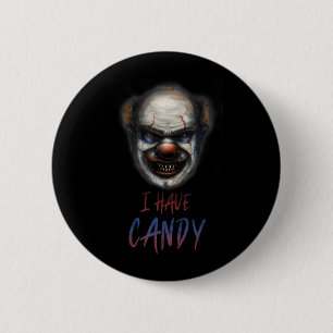 Grusel Clown Gruseliges Halloween-Shirt Habe Süßig Button