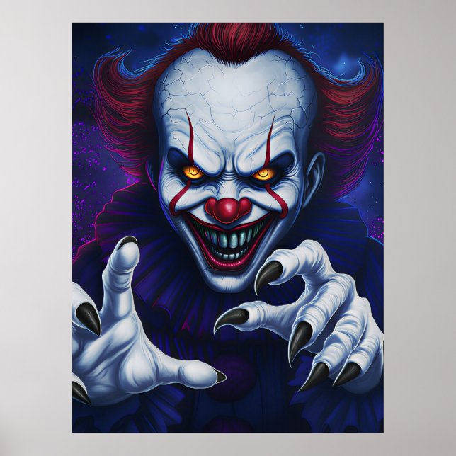 Grusel-Clown-Plakat Poster (Vorne)